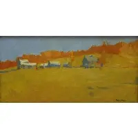 Robert Abele, Abstract Autumn Landscape, Oil on canvas
