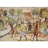 Emmanuel Jolicoeur, 59 lower right. From a New Jersey estate. Dimensions: 9.5, Watercolor framed