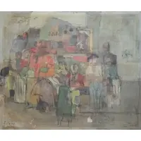 Josef Foshko, Street scene, Oil on canvas