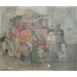 Josef Foshko, Street scene, Oil on canvas