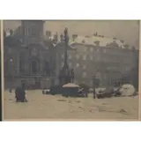 Luigi Kasimir, Street scene, Framed etching