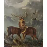 Robert Henry Roe, Red Deer Portrait, Oil on canvas