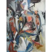 Abstract Composition by Carolyn S. Feldman, Oil on canvas, sold Oct 2022