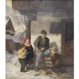 Elias Adzitiris, The Sleigh Carver, Oil on canvas