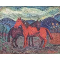 David Burliuk by David Burliuk, Oil on canvas, sold Oct 2022