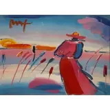 Peter Max, Walking in the Reeds, Acrylic hand painted on lithograph in colors titled "Walking in the Reeds"