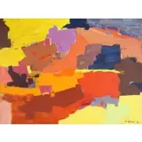 Hilda Epner, Abstract Composition, Oil on canvas