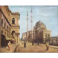 Orientalist Street Scene, Orientalist Street Scene, Oil on canvas
