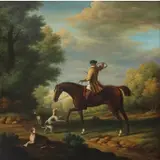 Alexander Scott, English Fox Hunting Scene, Oil on canvas