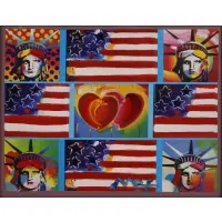Untitled by Peter Max, Mixed media acrylic and lithography on paper, sold Oct 2022