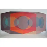 Ben Cunningham, Scarlet Tesseract Corner, Silkscreen Diptych on Plastic Panel