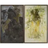 M. Sivanesan, Figures, Pair of oils on canvas