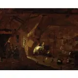 Jacques van der Burch, At the Blacksmith, Oil on canvas