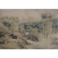 Albert Lebourg, Moulineaux, Watercolor on paper