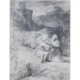 Rembrandt, The Agony in the Garden, Etching