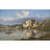Ernst Huber, Lago Averno, Oil on canvas