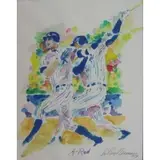 LeRoy Neiman, A-Rod, Watercolor on paper