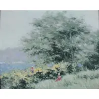 Meadow Scene by Andre Gisson, Oil on canvas, sold Sep 2022