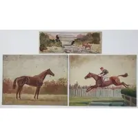 Untitled by Paul Brown, Watercolor dims: 6.2" high x 17" wide, sold Sep 2022
