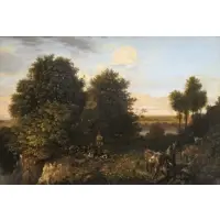 Harriet Mead, Landscape Scene, Oil on canvas