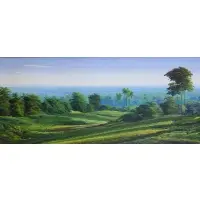 Jean Adrien Seide, Haitian Landscape, Oil on Canvas