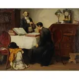 Mozart Rottmann, Talmud Lesson, Oil on Canvas
