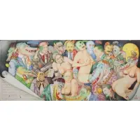 Igor Tulpanov, Untitled, Surrealistic Portrait Composition, Large colored pencil on paper-board