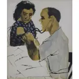 Ben Shahn, Doctor, Watercolor and ink on paper
