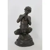 Tommaso Campaiola, Boy on rock with fish, Bronze "Boy on rock with fish"
