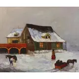 Yolanda Rizzeto, (B. 1948 Peru ) Signature to lower right, Oil on Canvas Snow Scene