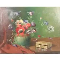 Piet  Cottaar, Floral Still Life, Oil on Canvas