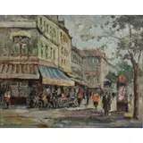 Andre Picot, Cafe de la Dome, Oil on Canvas