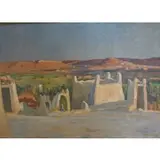 Maurice Bouville, Arab Landscape, Oil on Board