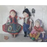 Feher Lolly, Untitled, Oil on canvas of Hungarian Children