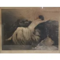 Frame: 21" h x 26" w by Louis Icart, Pencil signed with blind stamp, sold Aug 2022