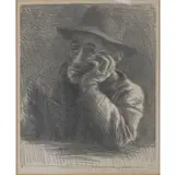 Raphael Soyer, Portrait of a Man, Lithograph