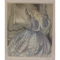 Copyright to top left by Louis Icart, Etching Aquatint, sold Aug 2022