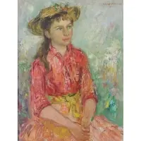 David Pallock, Young Girl, Oil on Canvas