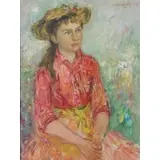 David Pallock, Young Girl, Oil on Canvas