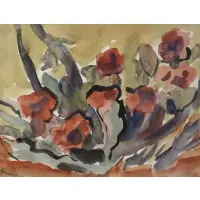 Samuel Grunvald, 76 to lower left. From a Scarsdale, NY estate. Dimensions: 9, Watercolor on paper