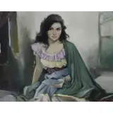 Lajos Fuzesi, Portrait of a Romani Woman, Oil on Canvas