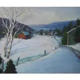 Frank P. Shea, Winter Landscape, Oil on Canvas