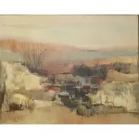 M. Kaplan, Abstract expressionist field, Oil on Canvas