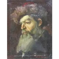 Leopold Krakauer, Portrait of a Rabbi, Oil on Canvas