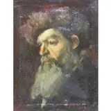 Leopold Krakauer, Portrait of a Rabbi, Oil on Canvas