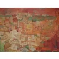 Anthony Toney, Overlooking a City, Large, Oil on Canvas, "Overlooking a City"