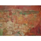 Anthony Toney, Overlooking a City, Large, Oil on Canvas, "Overlooking a City"