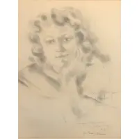 Renee why are you so pensive? by Chaim Gross, Graphite drawing, sold Jul 2022