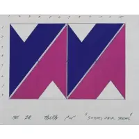 Larry Zox, Scissors Jack series, Gouache on paper