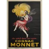Leonetto Capiello, Cognac Monnet, Lithograph poster in colors, circa 1927